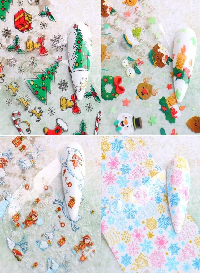 Adonisaon Christmas Nail Stickers Decals Nail Foil Transfer Sticker 10 Sheets Christmas Santa Tree Snowflake Deer Xmas Holiday Decorations Stickers for Manicure Supplies - Image 2