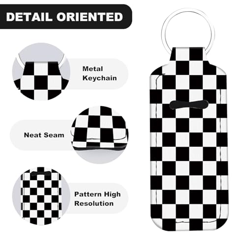 WXCYDG Checkered Chapstick Holder Keychain,Chapsticks Lip Balm Holder Key Chain,Lip Balm Keychain Holder with Clip - Image 3