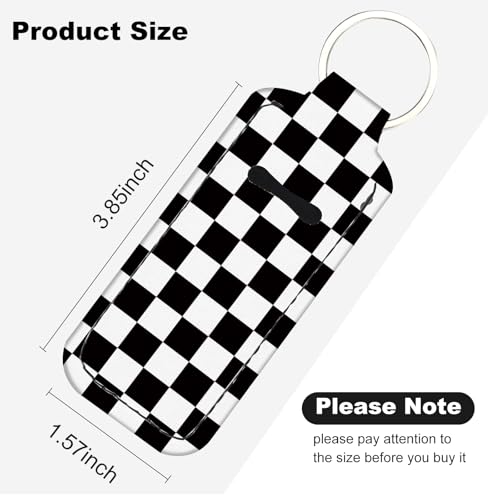 WXCYDG Checkered Chapstick Holder Keychain,Chapsticks Lip Balm Holder Key Chain,Lip Balm Keychain Holder with Clip - Image 2
