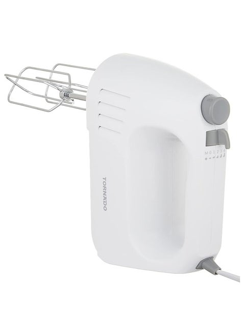 Tornado 300 Watt Hand Mixer with 4 Speeds and Turbo Speed, White, Model HM-300T