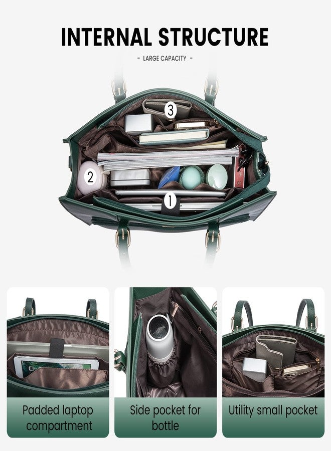 لوف فوك حقيبة كمبيوتر محمول LOVEVOOK للنساء، مقاس 15.6 بوصة، مقاومة للماء، حقيبة عمل، حقيبة يد مزودة بمنفذ شحن USB، مصنوعة من جلد البولي يوريثان، حقيبة كتف كبيرة الحجم، حقيبة مثالية للمعلمين المحترفين، مناسبة للسفر والعمل والدراسة. - Image 4