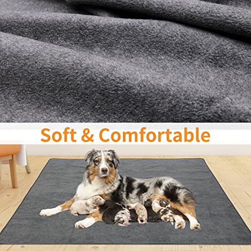 LOOBANI 2 Packs Extra Large Reusable Dog Mat for Floor, Non-Slip Washable Pee Pad for Dogs, Fast Absorbent Pet Whelping Pads, Puppy Playpen Mat for Incontinence, Housebreak, Crate, 65x48in, Gray - Image 3