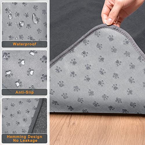 LOOBANI 2 Packs Extra Large Reusable Dog Mat for Floor, Non-Slip Washable Pee Pad for Dogs, Fast Absorbent Pet Whelping Pads, Puppy Playpen Mat for Incontinence, Housebreak, Crate, 65x48in, Gray - Image 4