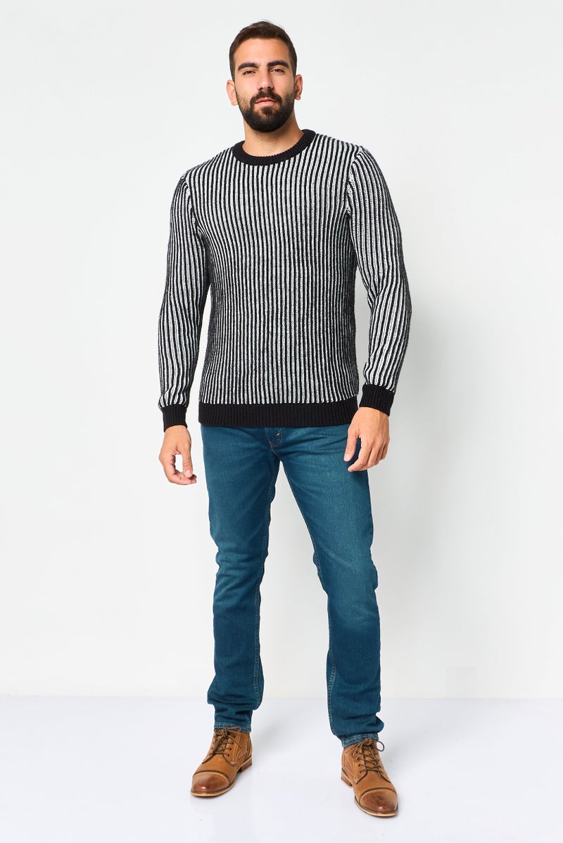 Reserved Men Crew Neck Stripe Sweater, Multicolor - Image 2