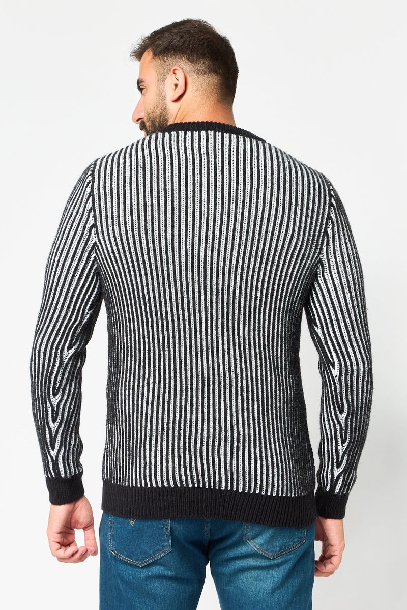 Reserved Men Crew Neck Stripe Sweater, Multicolor - Image 4