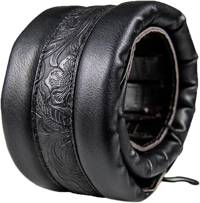 Surpop Neoprene Guitar Strap 3.4'' With Carbon Buckle, Leather Top & Back Soft For Bass, Electric Acoustic Guitar - Image 1