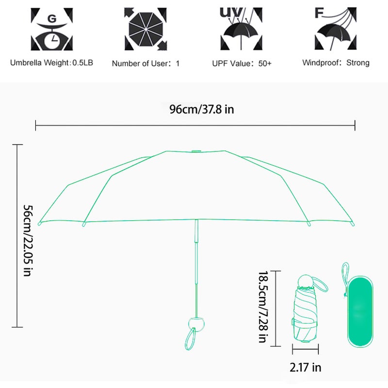 Sun Umbrella Folded Ultra-light Six-bone With Box Sun Protection UV Protection Sun Shade Sunshine Rain Dual Purpose Great for Travel Girls and Women - Image 2