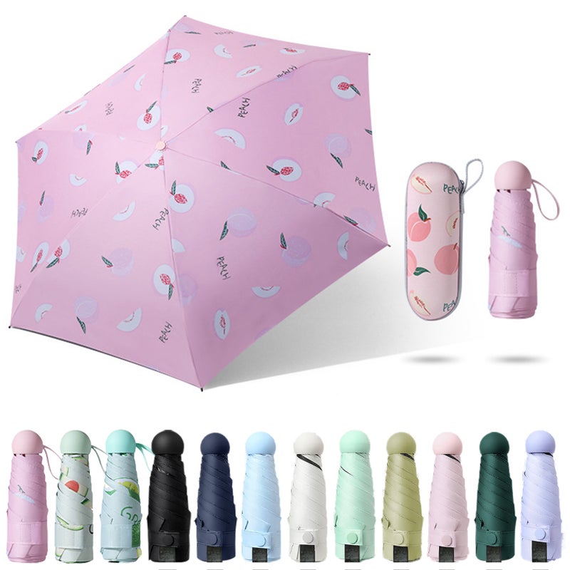 Sun Umbrella Folded Ultra-light Six-bone With Box Sun Protection UV Protection Sun Shade Sunshine Rain Dual Purpose Great for Travel Girls and Women - Image 1