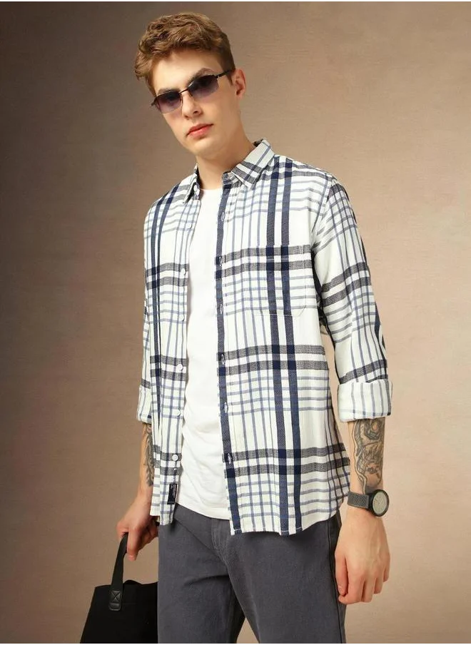 Dennis Lingo Checked Button-Down Casual Shirt by Styli