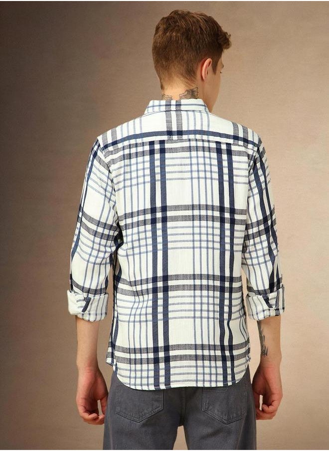 Checked Button-Down Casual Shirt by Styli