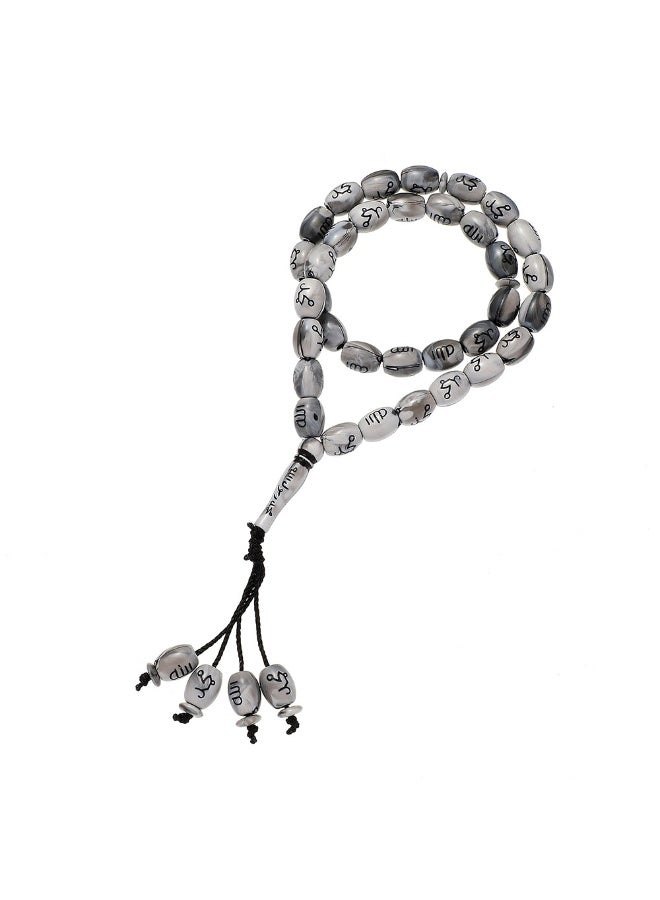 NIBEMINENT 33 Muslim Prayer Beads Gray/12mm