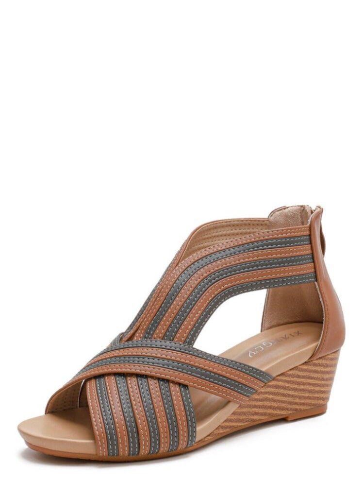 SIKETU Summer Slope And Fish Mouth Roman Sandals For Women - Image 1