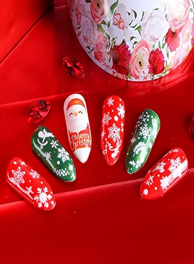 ZEYER Christmas Nail Art Sticker Decals 3D Snowflake Designs Exquisite Golden Silver White Nail Art Supplies Selfadhesive Luxurious Winter New Year Nails Decorations Design Diy Acrylic Nail Art 12 Sheet - Image 5