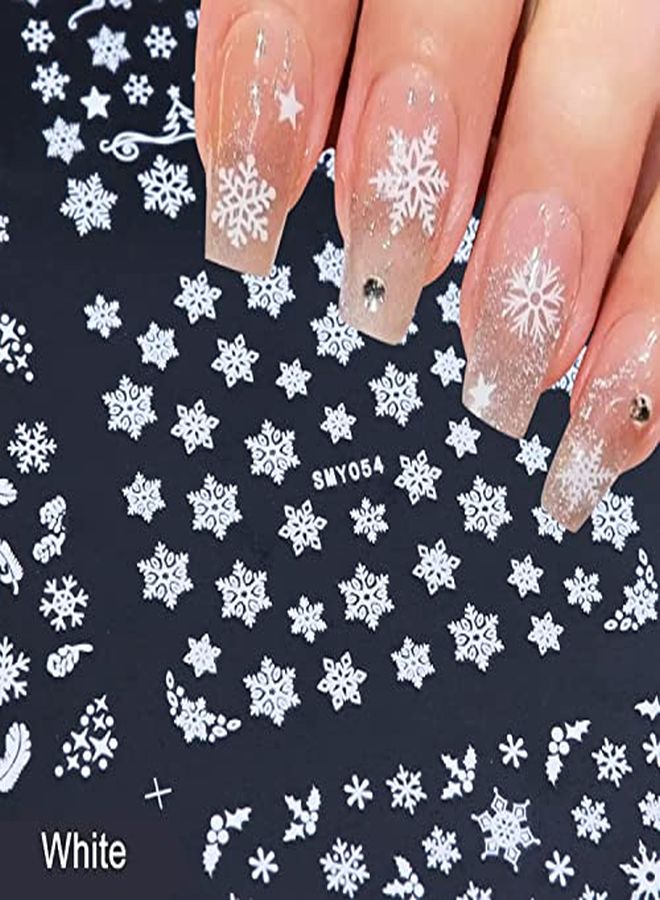 ZEYER Christmas Nail Art Sticker Decals 3D Snowflake Designs Exquisite Golden Silver White Nail Art Supplies Selfadhesive Luxurious Winter New Year Nails Decorations Design Diy Acrylic Nail Art 12 Sheet - Image 2