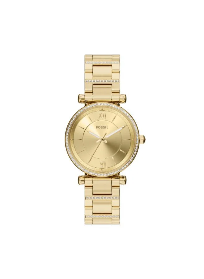 فوسيل ES5465 Analog Watch with Gold Plated Metal Bracelet