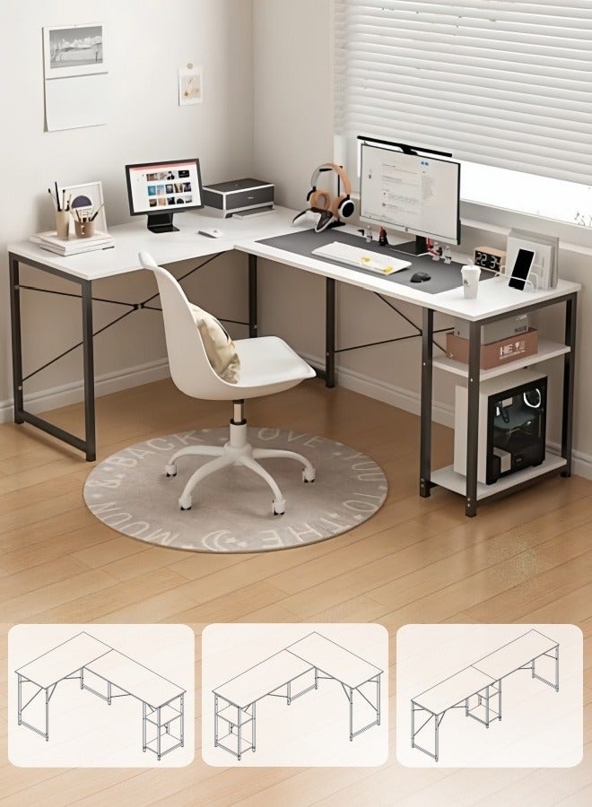 Harlan L-Shaped Desk Computer Corner Table Study Desk Home Office Workstation Modern Simple Style Writing Desk Table - Image 1