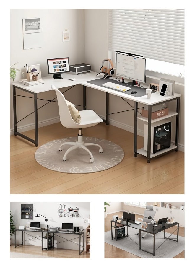 Harlan - L-Shaped Desk Computer Corner Table Study Desk Home Office Workstation Modern Simple Style Writing Desk Table - Image 1