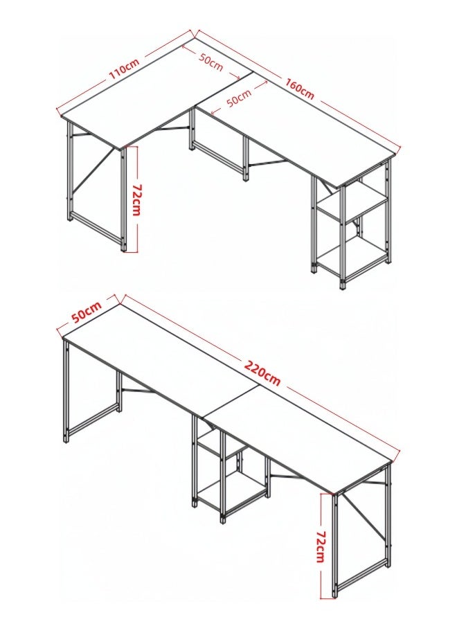 Harlan - L-Shaped Desk Computer Corner Table Study Desk Home Office Workstation Modern Simple Style Writing Desk Table - Image 1