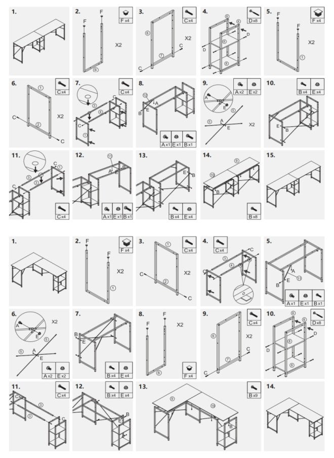 Harlan - L-Shaped Desk Computer Corner Table Study Desk Home Office Workstation Modern Simple Style Writing Desk Table - Image 1