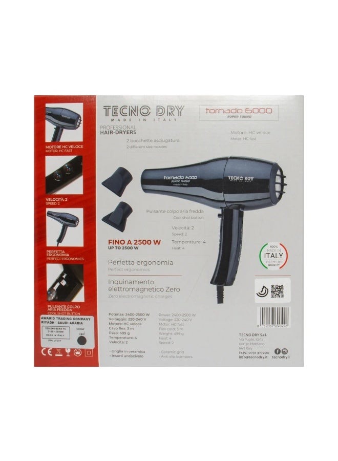 تكنو دراي  مجفف شعر ذو اللون الاسود سوبر تربو 6000 - Image 4