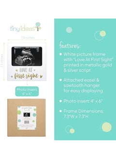 pearhead Tiny Ideas Love At First Sight Sonogram Keepsake Photo Frame Ultrasound Photo Frame For Baby Girl Or Baby Boy  - Image 4