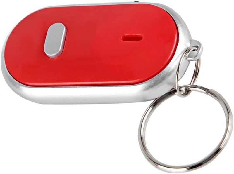 Premium Voice Control Anti Lost Device Key Finder Locator with Whistle Activation LED Light for Keys Wallet Pet Car Luggage ABS Material Red Blue Black White (Red) - Image 4