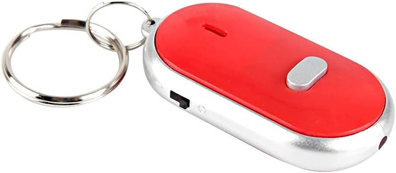 Premium Voice Control Anti Lost Device Key Finder Locator with Whistle Activation LED Light for Keys Wallet Pet Car Luggage ABS Material Red Blue Black White (Red) - Image 3