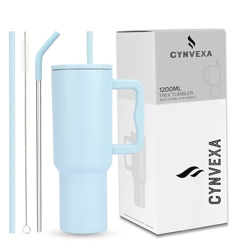 CYNVEXA Tumbler with lid and Straw 1200ML Cup Stainless Steel Vacuum Insulated Tumbler for Water, Iced Tea or Coffee 1.2L Office Gym Travelling (40 - Oz - Retro Mint) - Image 1