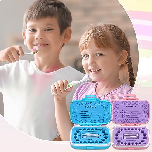 Caffox 2 Pack Tooth Holders for Kids Keepsake, Tooth Fairy Box, First Tooth Keepsake Box, Tooth Collection Container Boxes for Lost Teeth for Kids, Baby Teeth Saver Storage Case (Rainbow and Dinosaur) - Image 3