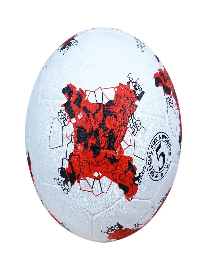 RASCO Professional Soccer Ball, Size 5, White and Red Design, Nylon Wound Construction - Image 1