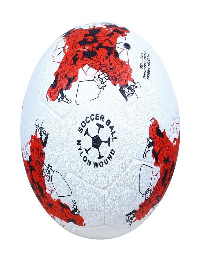 RASCO Professional Soccer Ball, Size 5, White and Red Design, Nylon Wound Construction - Image 3