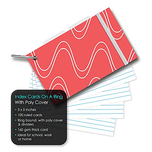 iScholar Poly Cover Index Cards, with Ring, Cover Color May Vary (03510) , white 3x5 inches - Image 4
