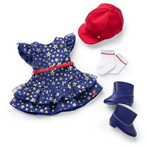 American Girl Team AG Navy Dress Set 18 inch Doll Clothes with Hat and Boots, Red, White, and Blue, 5 pcs, Ages 6+ - Image 1