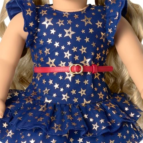 American Girl Team AG Navy Dress Set 18 inch Doll Clothes with Hat and Boots, Red, White, and Blue, 5 pcs, Ages 6+ - Image 3