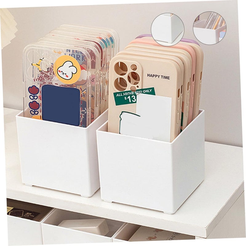Plastic Desktop Notepad Holder Organizer with Compartments for Office School Memo Papers Storage Box - Image 5