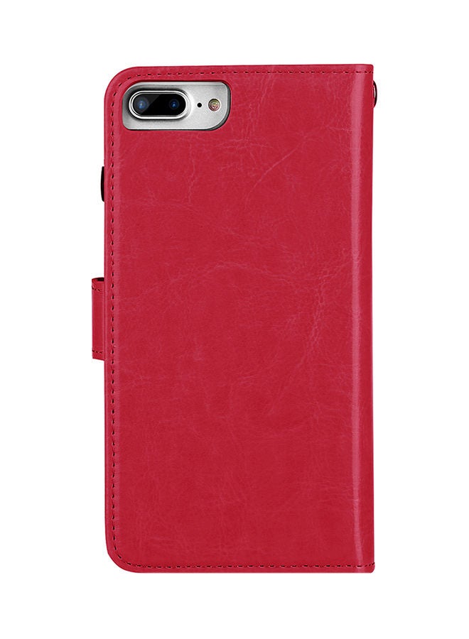 NIBEMINENT Protective Wallet Case Cover For Apple iPhone 7 Plus Red  - Image 1