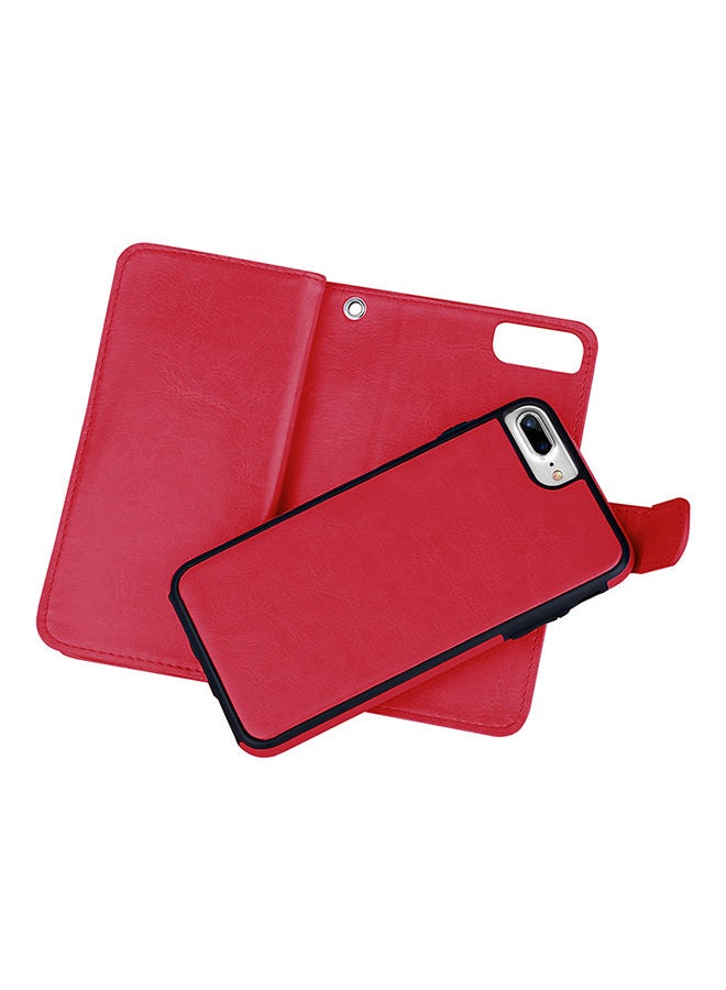 NIBEMINENT Protective Wallet Case Cover For Apple iPhone 7 Plus Red  - Image 4