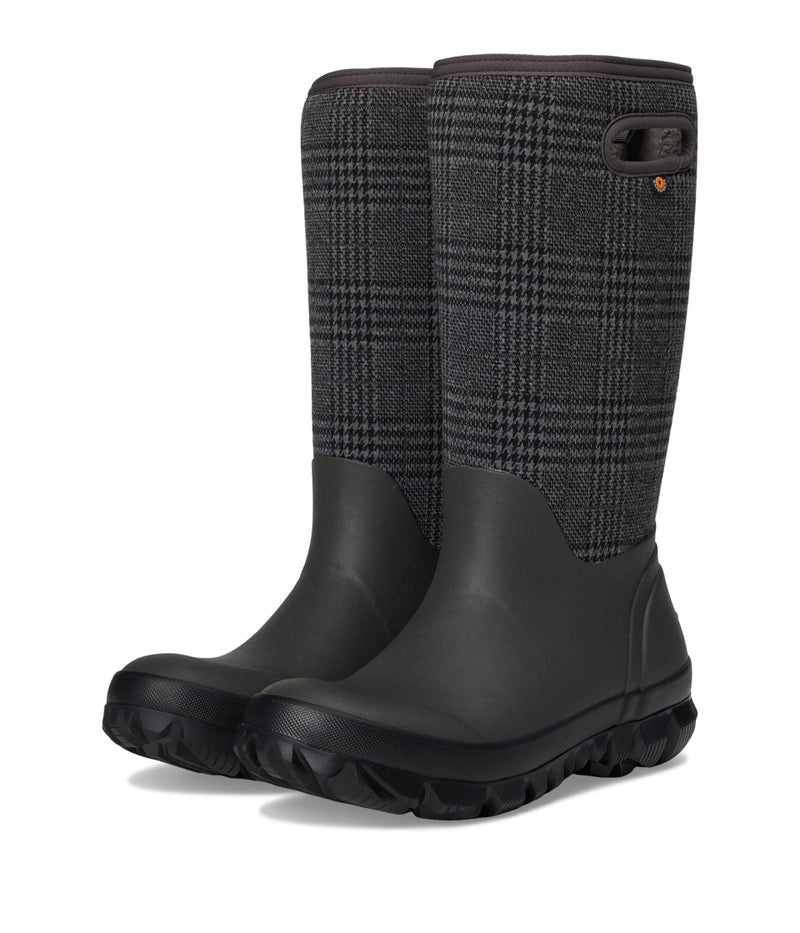 Bogs Women's Whiteout Plaid Snow Boot, Cement Multi, 7 - Image 1