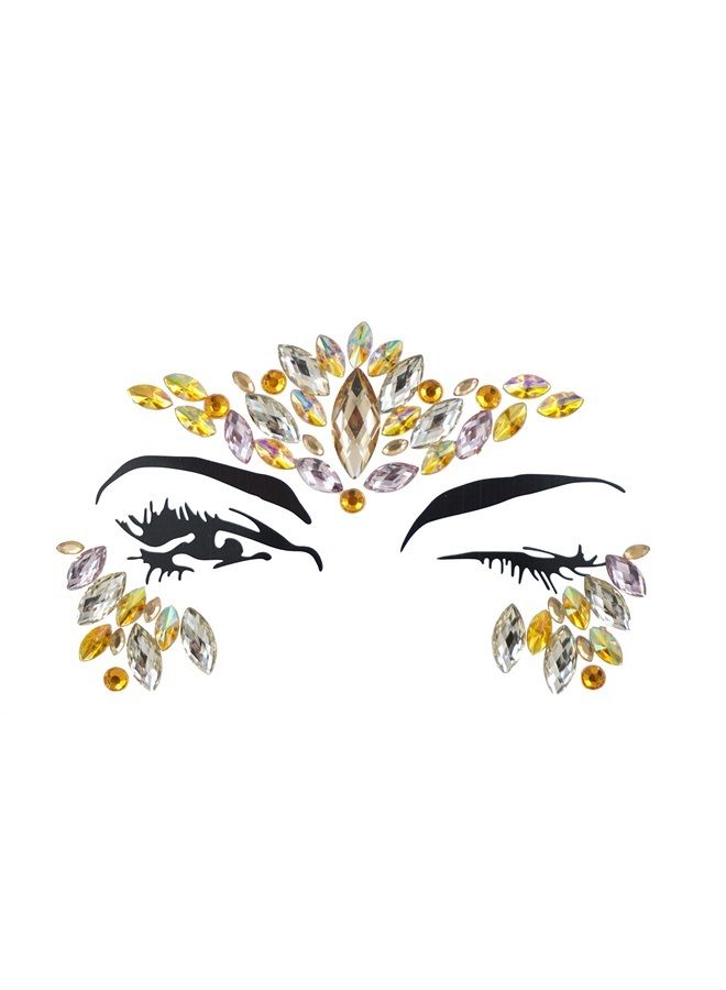 TOPAZ women mermaid face gems make up face jewels body glitter rhinestone rave festival face body temporary tattoos for music festivals bohemian felf-adhesive crystal sticker - Image 1