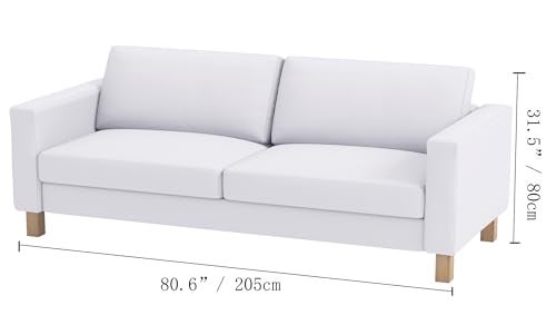 Custom Slipcover Replacement Heavy Duty Velvet Karlstad Three Seat (Not Loveseat) Sofa Cover (Width: 205CM, Not 165CM) Replacement Custom Made Compatible with IKEA Karlstad 3 Seat Sofa Couch Slipcover (Velvet Light Green Sofa) - Image 5