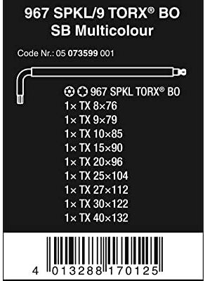 Wera 967 Spkl/9 Tork Bo Sb Hexagon Set 05073599001  - Image 3