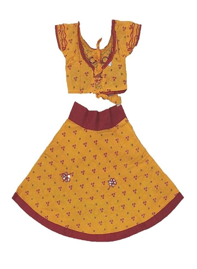 ANNA'S Baby Girl Cotton Readymade Lehenga Choli Set (KUM-YL1_YELLOW_3 Months-6 Months) - Image 2