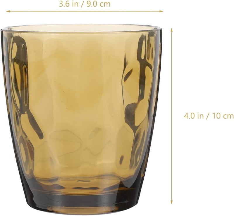 woobles Drinking Glasses Acrylic Cups Unbreakable Glasses 420ml Acrylic Tumbler Cups Reusable and Unbreakable Children Drinking Cups Tumblers Brown Drinking Glasses Cup Brown - Image 2
