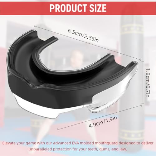 Proberos® Boxing Mouthguard, High-Density EVA Teeth Guard for Upper Teeth, Ergonomic Molded Mouthguard, Shock Absorption, Comfort Fit, Easy-to-Clean, One Size for Adults & Teens, Includes Storage Case - Image 2