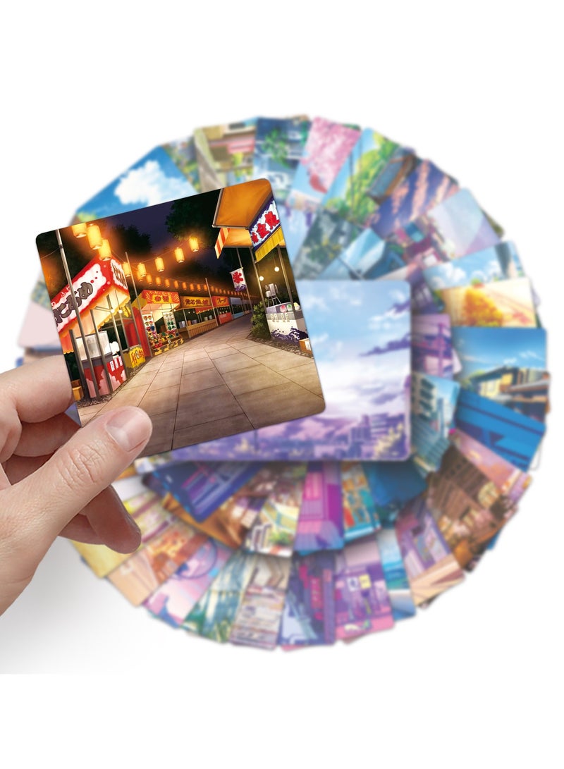 قوس قزح أورينبو 50 قطعة من ملصقات المناظر الطبيعية في الشوارع من الأنمي مصنوعة من الفينيل المقاوم للماء لألبومات الصور والكتب وزجاجات المياه وألواح التزلج والأمتعة والسيارات والغيتار والملصقات اليابانية لمناظر الشوارع - Image 5