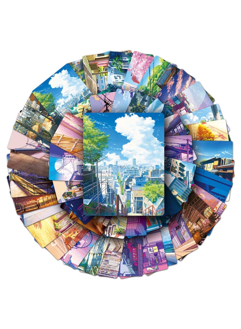 قوس قزح أورينبو 50 قطعة من ملصقات المناظر الطبيعية في الشوارع من الأنمي مصنوعة من الفينيل المقاوم للماء لألبومات الصور والكتب وزجاجات المياه وألواح التزلج والأمتعة والسيارات والغيتار والملصقات اليابانية لمناظر الشوارع - Image 1