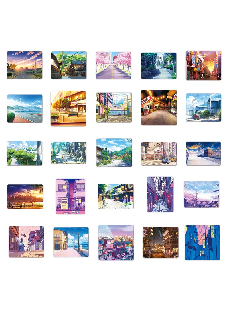 قوس قزح أورينبو 50 قطعة من ملصقات المناظر الطبيعية في الشوارع من الأنمي مصنوعة من الفينيل المقاوم للماء لألبومات الصور والكتب وزجاجات المياه وألواح التزلج والأمتعة والسيارات والغيتار والملصقات اليابانية لمناظر الشوارع - Image 2