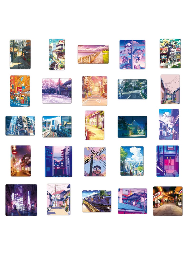 قوس قزح أورينبو 50 قطعة من ملصقات المناظر الطبيعية في الشوارع من الأنمي مصنوعة من الفينيل المقاوم للماء لألبومات الصور والكتب وزجاجات المياه وألواح التزلج والأمتعة والسيارات والغيتار والملصقات اليابانية لمناظر الشوارع - Image 3