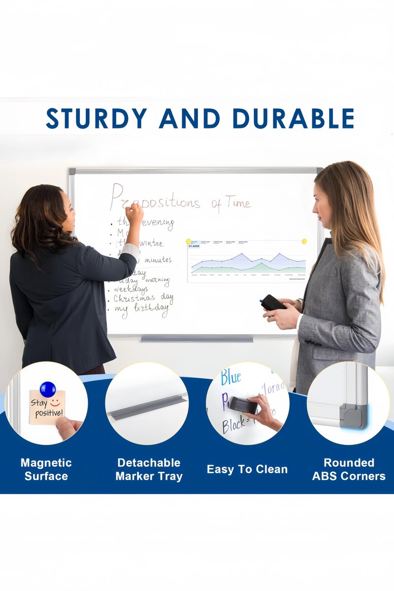 GGEROU Magnetic Dry Erase Whiteboard Wall Mounted White Board for Meeting, Planning, Displaying 45×60cm - Image 4