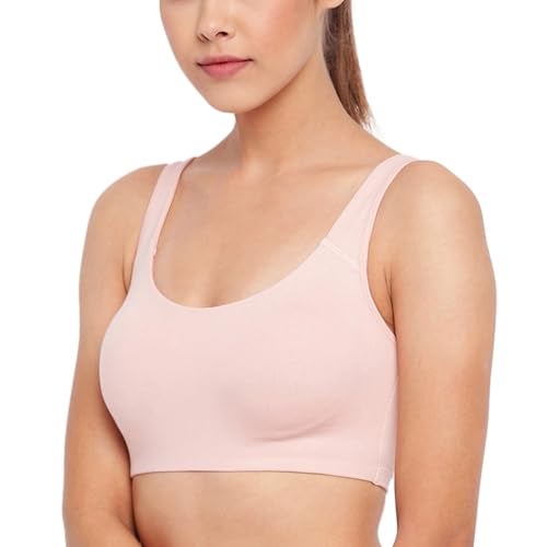 Enamor SB06 Low Impact Slip on Everyday Sports Bra for women - Non-Padded, non-wired & High Coverage | Available in solids & prints-(SB06_Pearl / Black_L) - Image 5